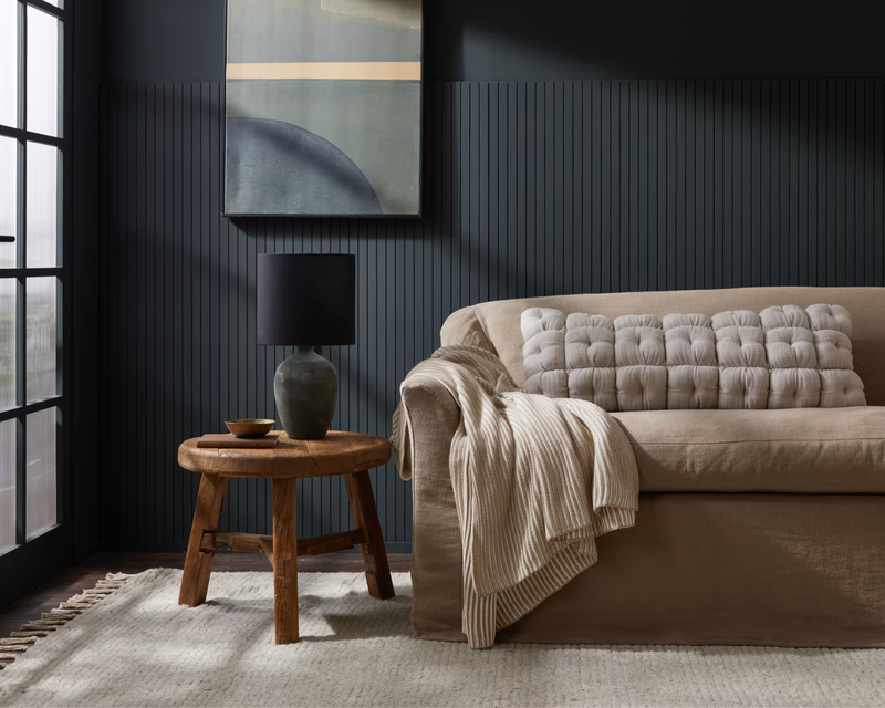 Organic Two-Tone Rib Knit Throw