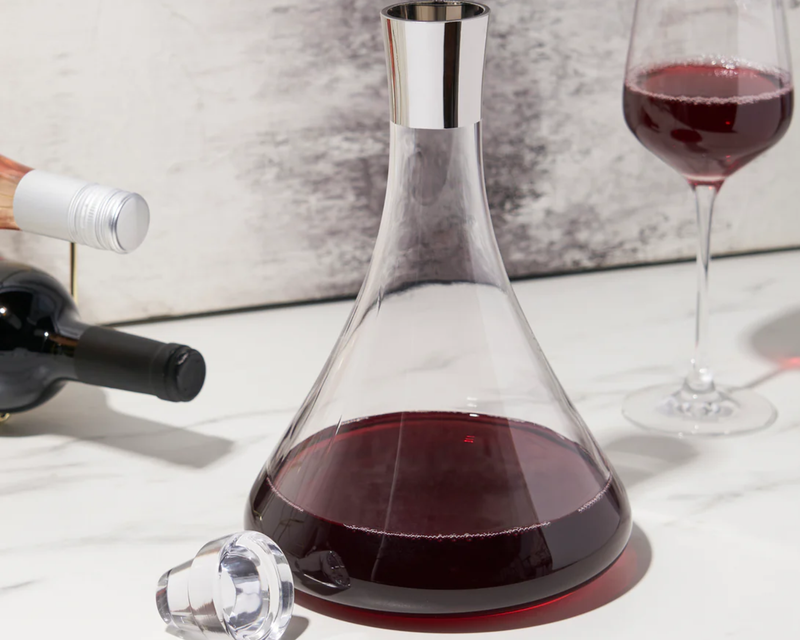 Irving Chrome-Rimmed Crystal Decanter