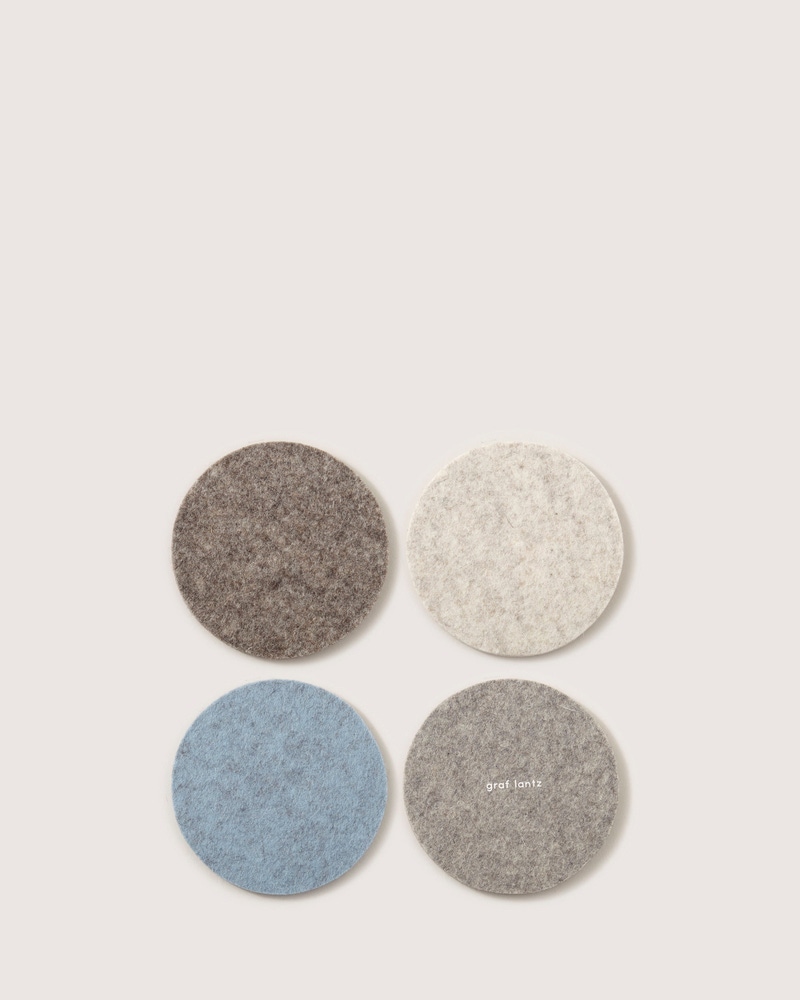 Merino Wool Round Coaster 4-Pack