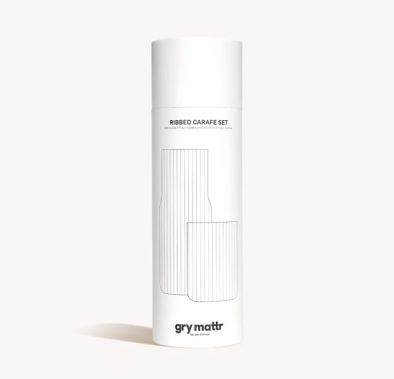 Stackable Ribbed Carafe and Glass Set