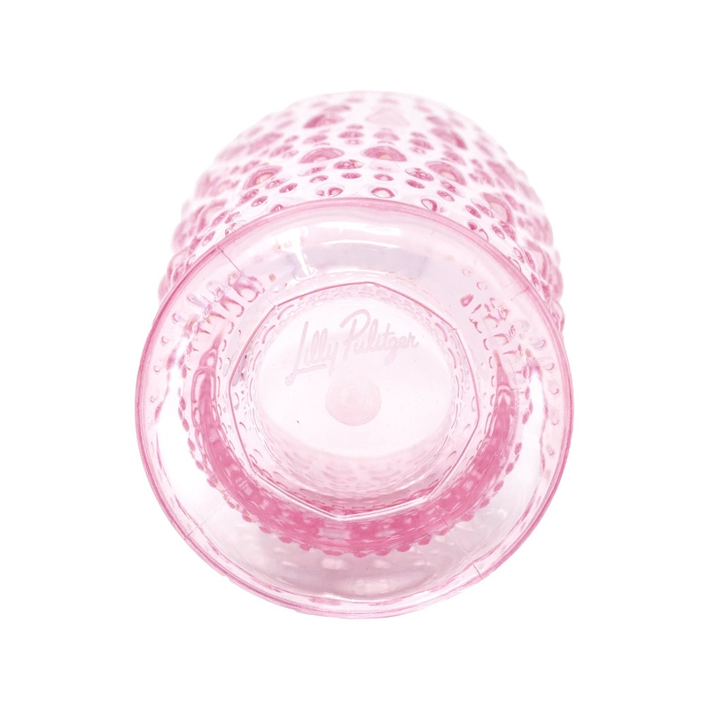 Conch Shell Pink Acrylic Hobnail Glass Set
