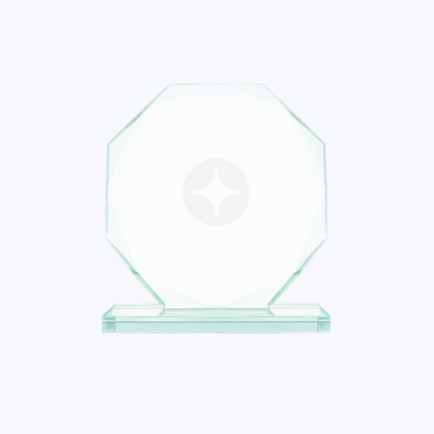 Branded 6" Octagon Glass Award