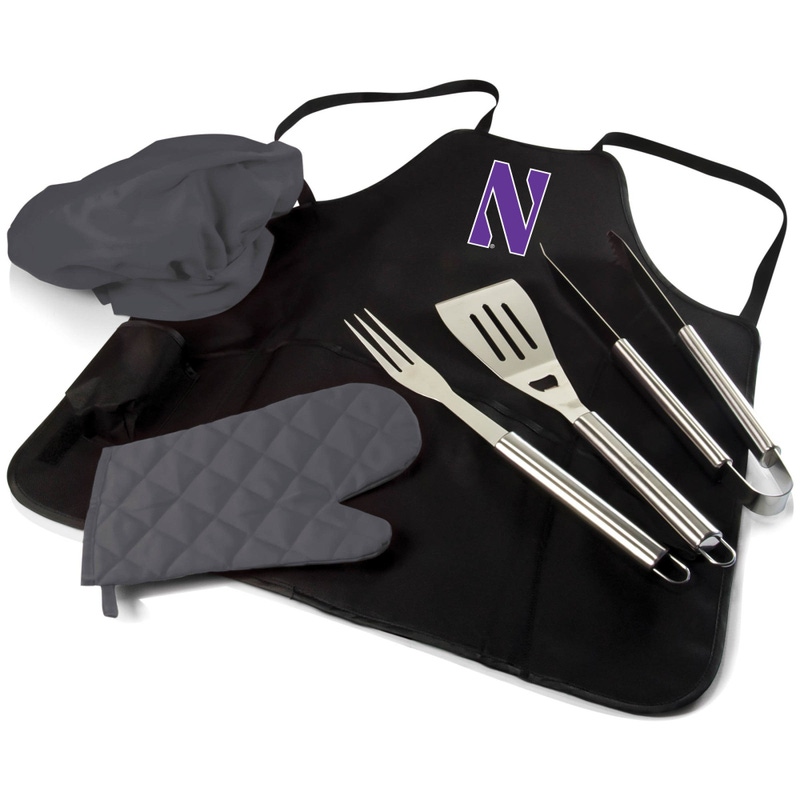 NCAA BBQ Apron Tote Pro Grill Set