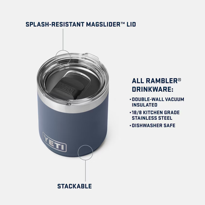 Rambler® 10 oz Stackable Lowball with Magslider Lid