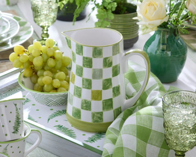 Stoneware Check Pitcher