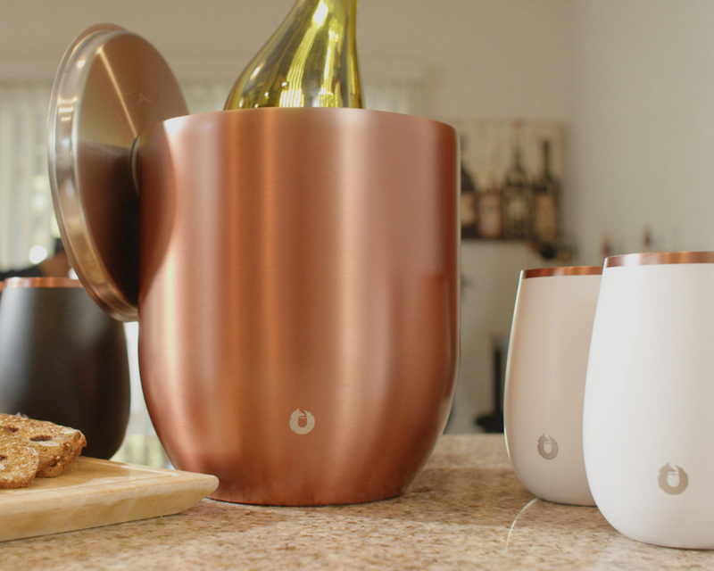 Stainless Steel Ice Bucket and Wine Glass Set