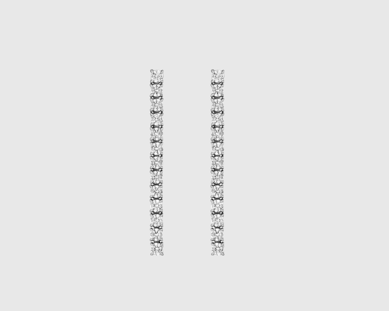 Unbreakable Lab Grown White Sapphire Tennis Earrings