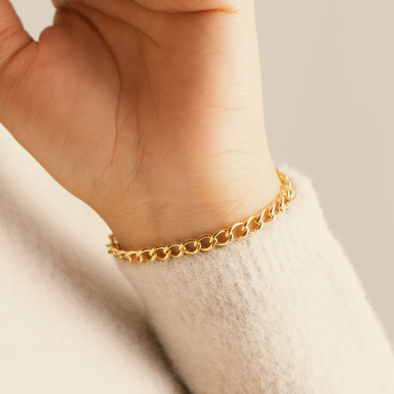 Becket + Quill curb link bracelet - anniversary gift for her - $70