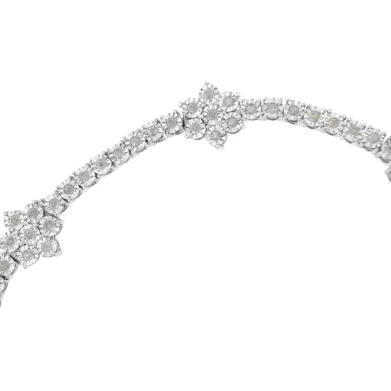 Miracle-Set Diamond Floral Tennis Bracelet
