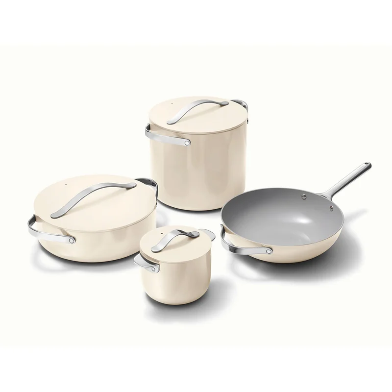 Non-Stick 8 Piece Ceramic Cookware Set with Storage