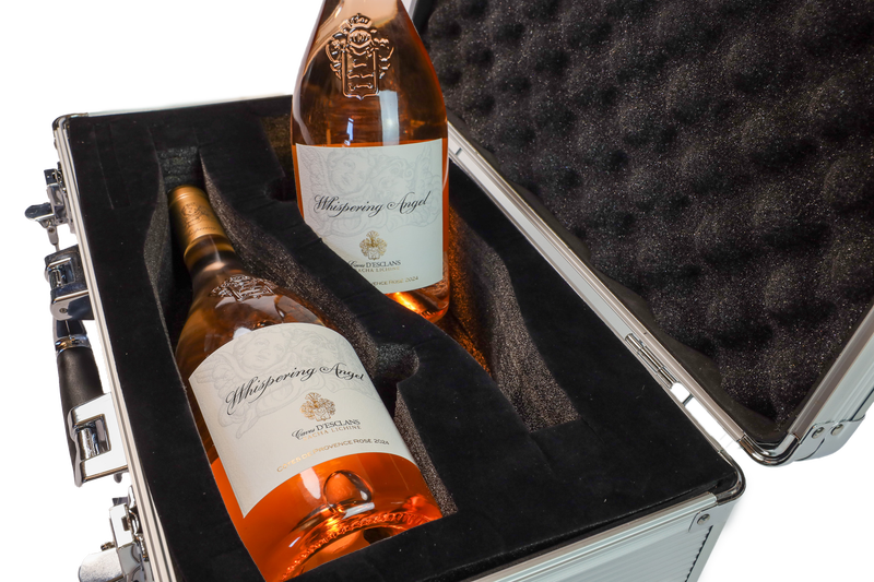 Two Bottles of Whispering Angel with VinBottle Silver Aluminum Case