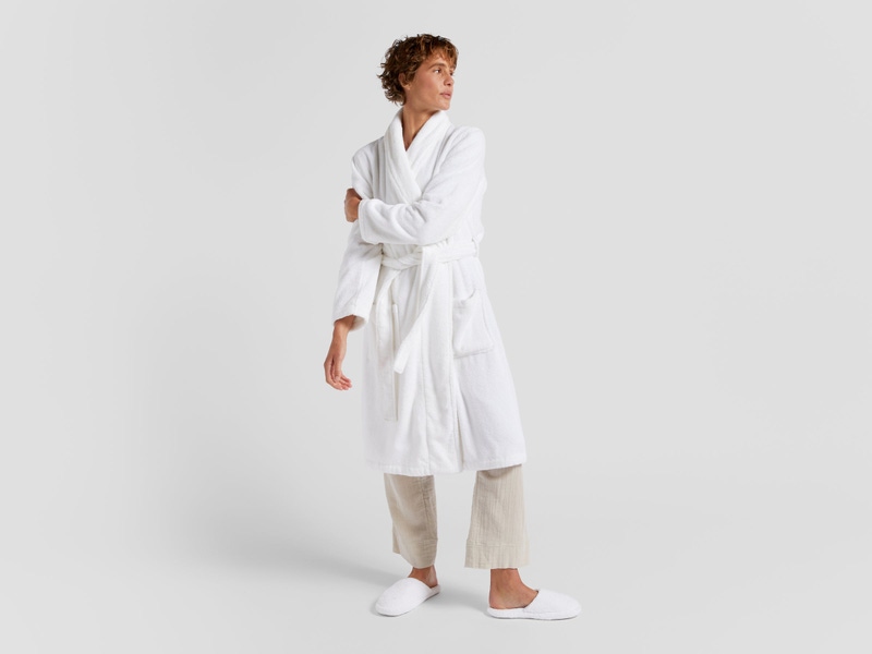 Classic Turkish Cotton Robe, White