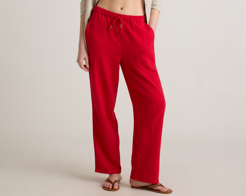 100% Organic Cotton Gauze Straight Leg Pants