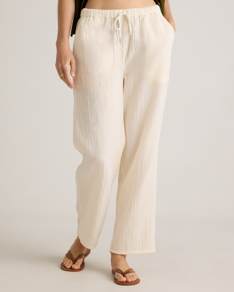 100% Organic Cotton Gauze Straight Leg Pants
