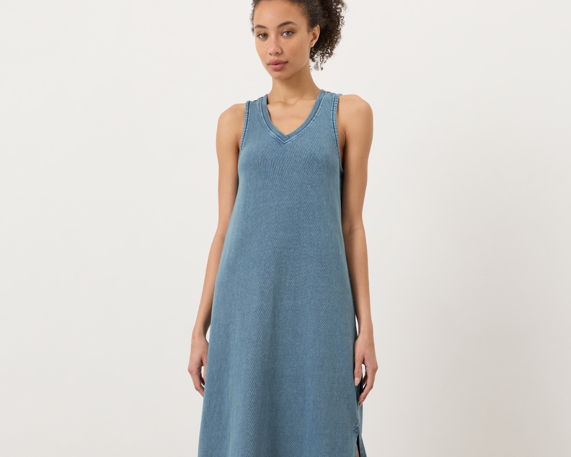 Women's Organic Weekends Tank Dress, Washed Wedgewood Blue