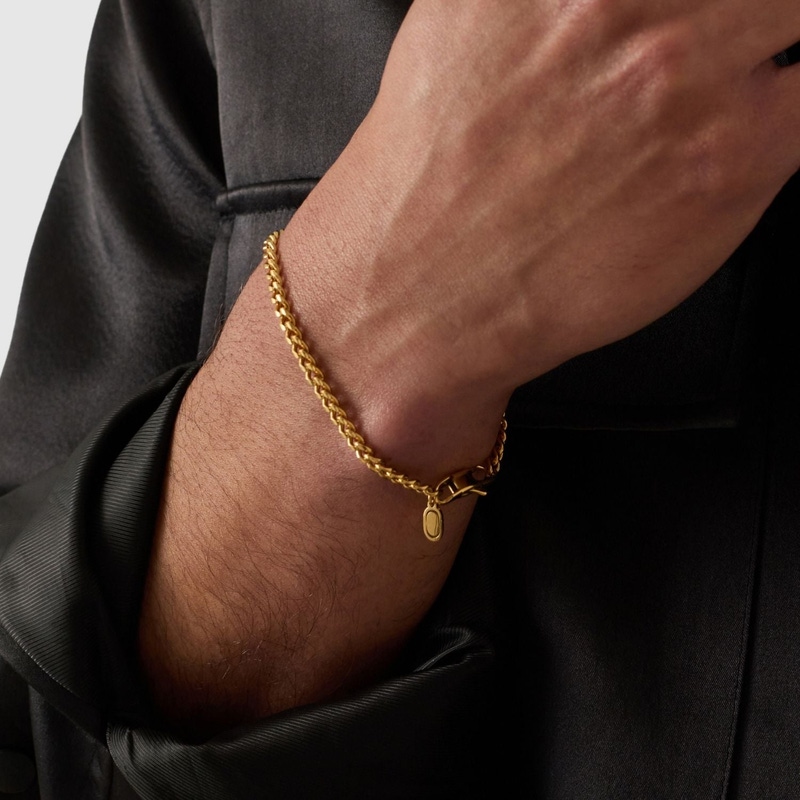 Gold Wheat Bracelet 3mm