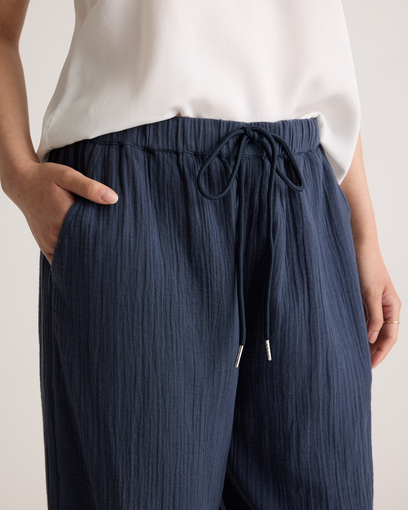 100% Organic Cotton Gauze Straight Leg Pants