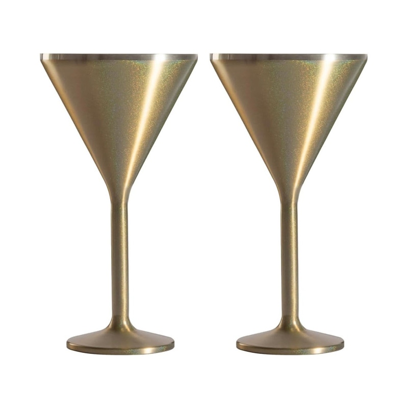 Stainless Steel Stemmed Martini Glass, Set of 2