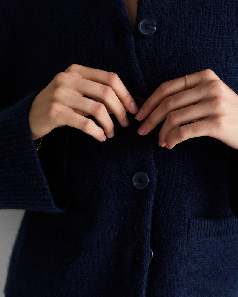 Mongolian Cashmere Structured Cardigan