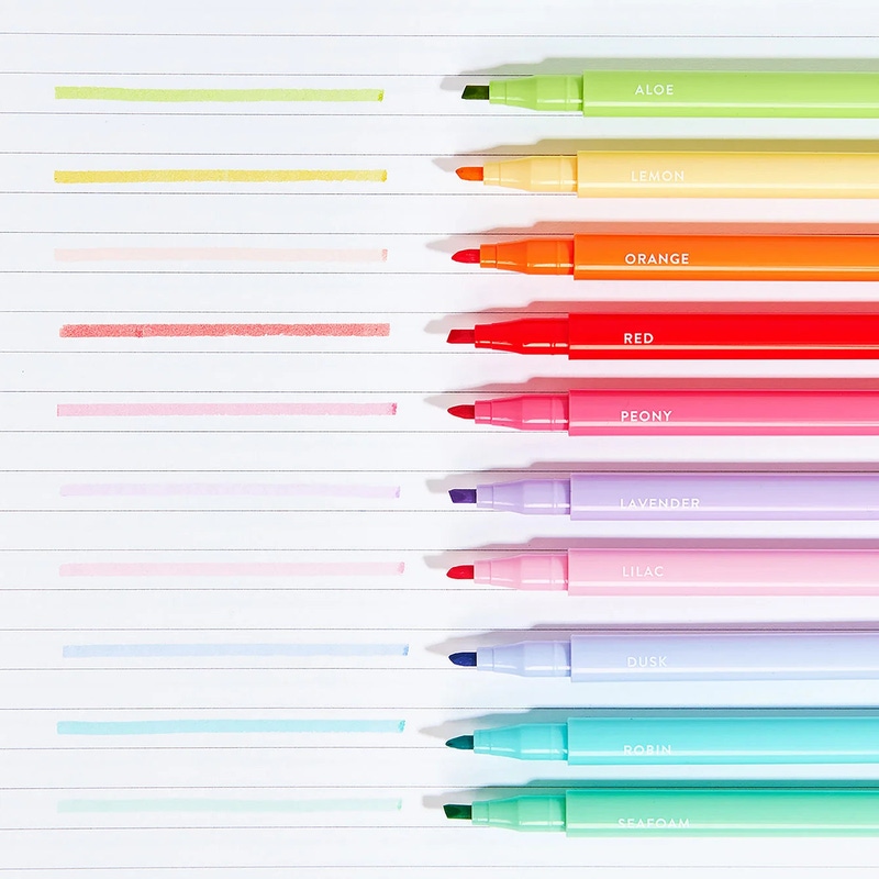 Essentials Fine Tip Highlighters 10-pack