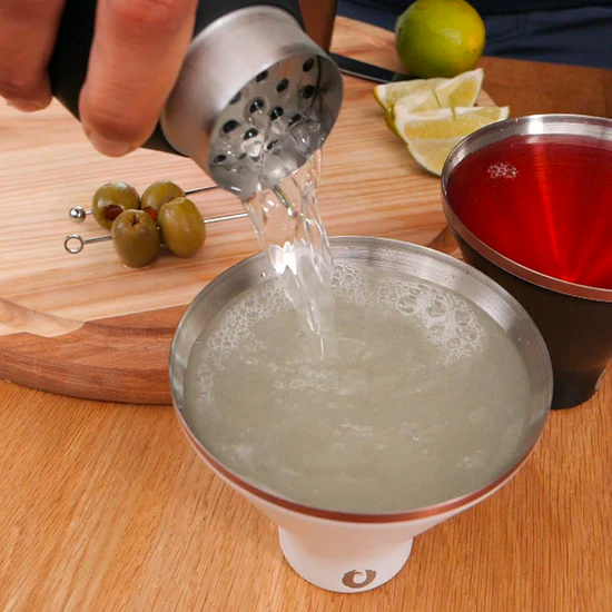 Stainless Steel Martini Glass Set of 2