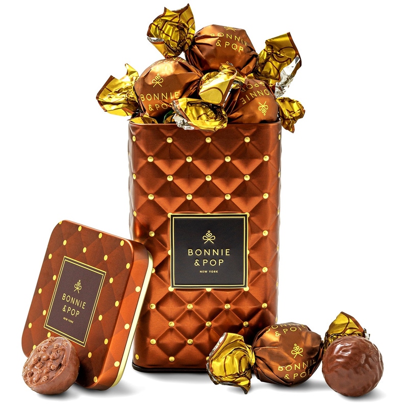 Premium Milk & Dark Chocolate Bonbons in Elegant Keepsake Tin