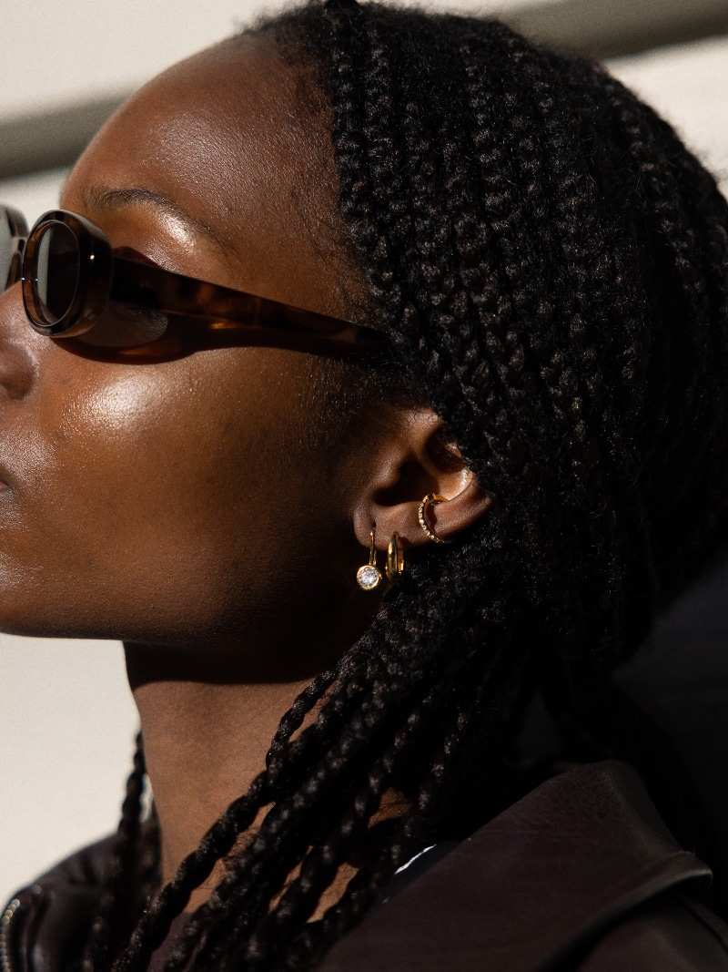 Fallon 18K Gold Bezel Earrings