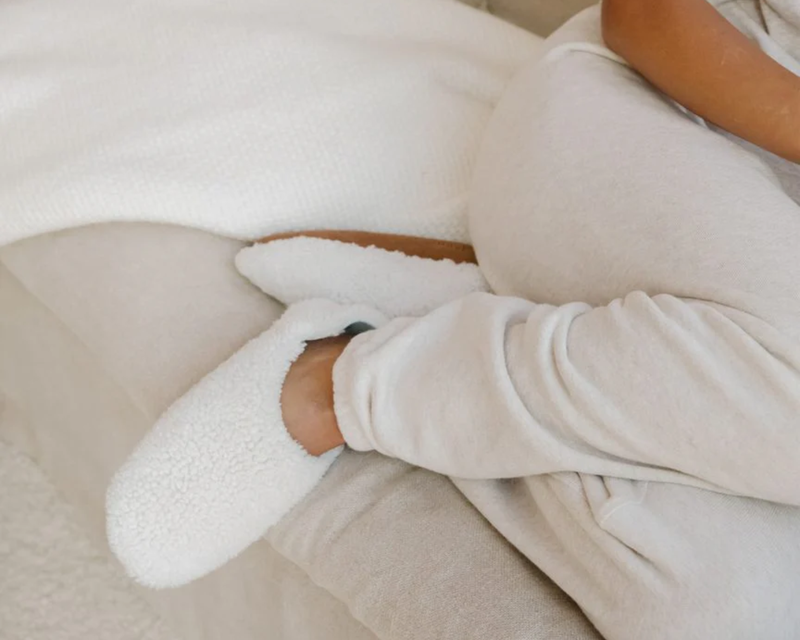 Shearling Moroccan Slipper, Ivory