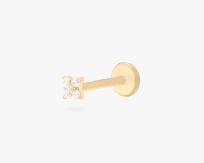 Pave X Flatback Stud, Single