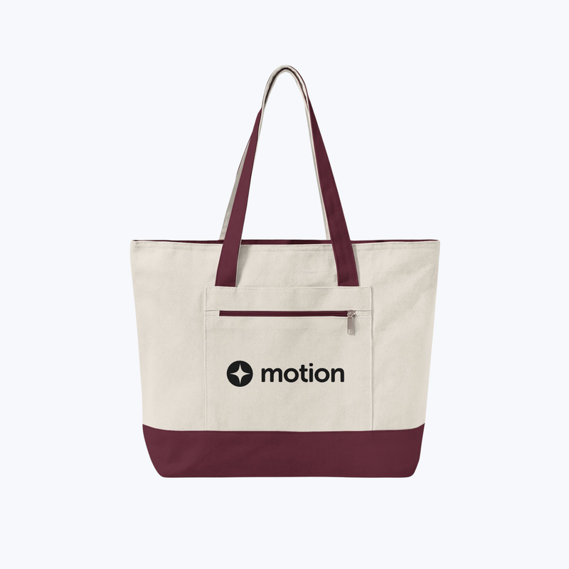 Branded Zippered Canvas Tote