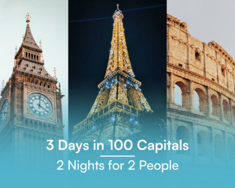 3 Days in 100 Capitals 2 Night Hotel Getaway for Two
