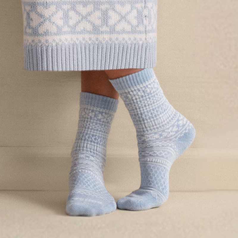 Women's Fair Isle Half Calf Sock 2-Pack Ornament Gift Box
