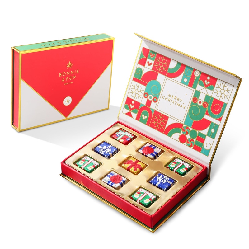 Pre-Order Merry Christmas Greeting Card Gift Box with Foiled Chocolate