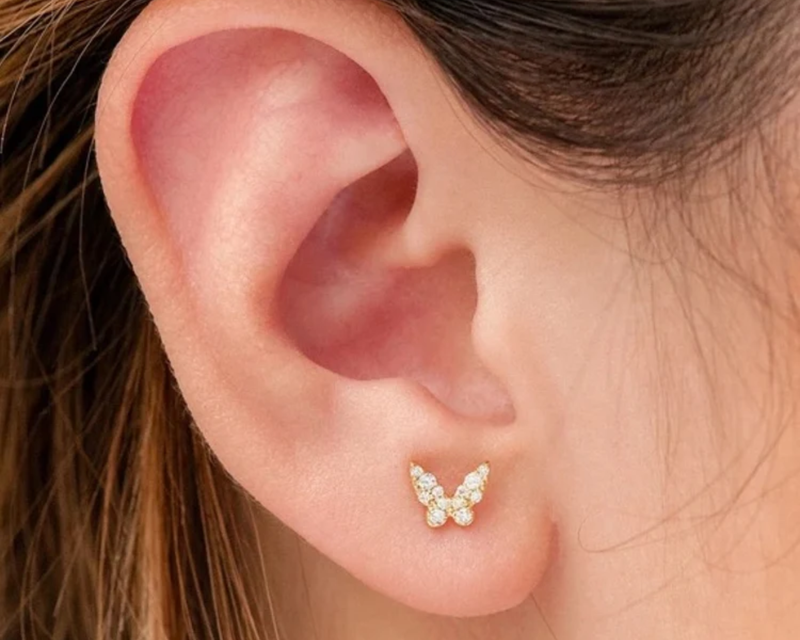Mini Butterfly Gold Earrings