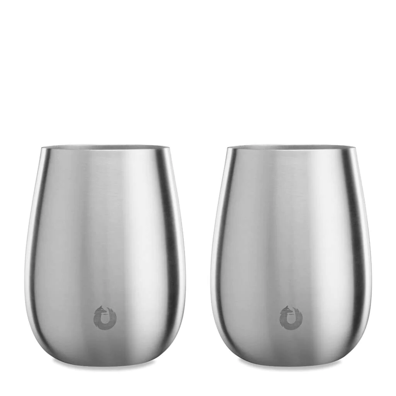 Stainless Steel Grand Pinot Wine Glass Set of 2
