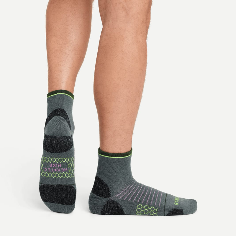 Men's Merino Wool Blend Hiking Quarter Socks