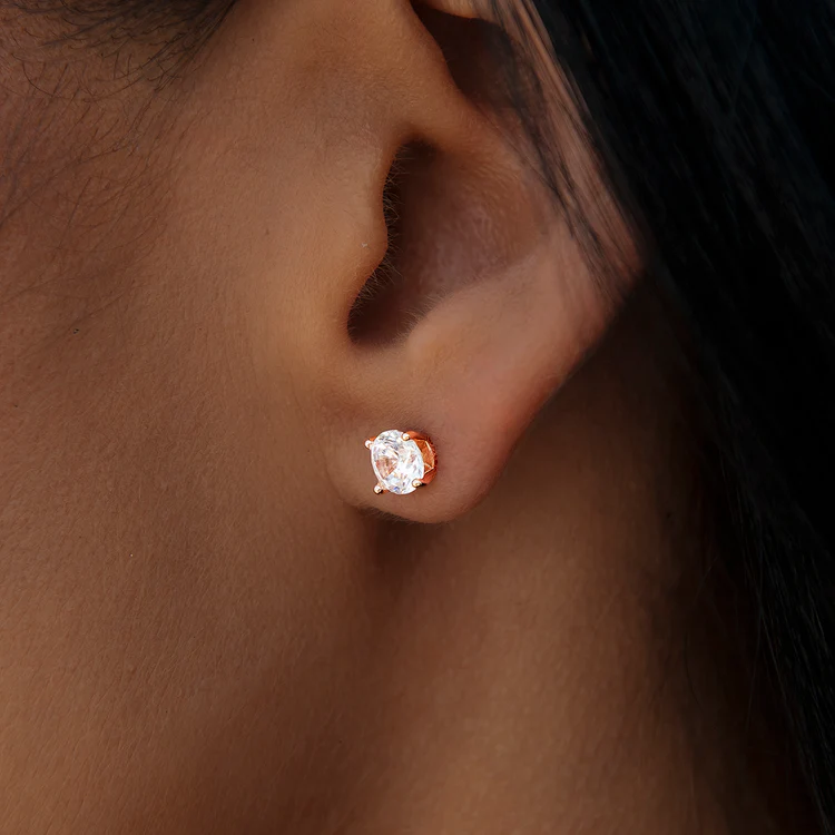 Women's 5mm Round Cut CZ Stud Earrings