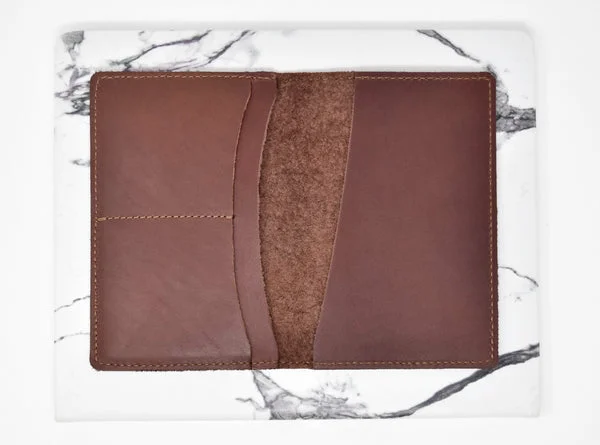 Monogrammed Leather Passport Cover