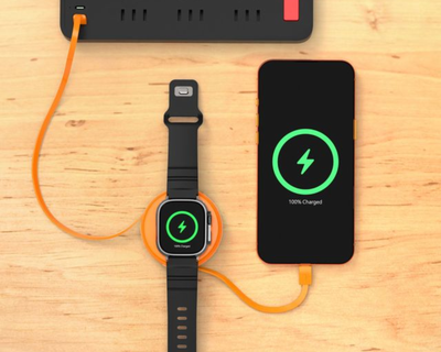 2-in-1 Retractable Cable with Wireless Charger