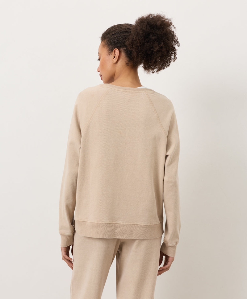 Women's Organic Weekends Relaxed Raglan Sweatshirt, Washed Flagstone