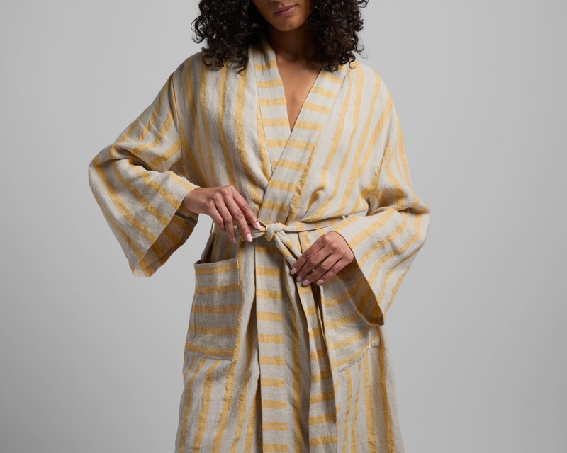 Linen Stripe Robe