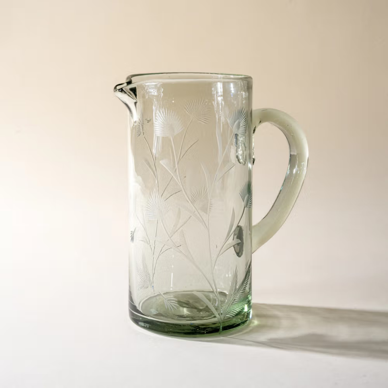 Etched Thistle Pitcher