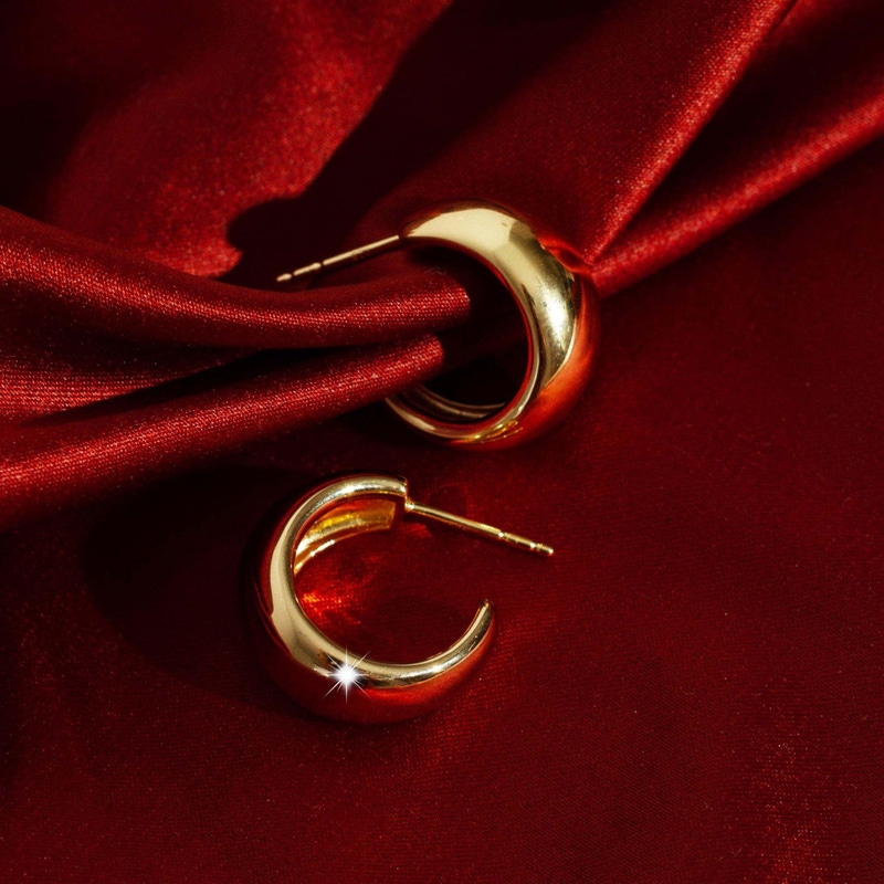 Gold Smooth Small Arch Hoops