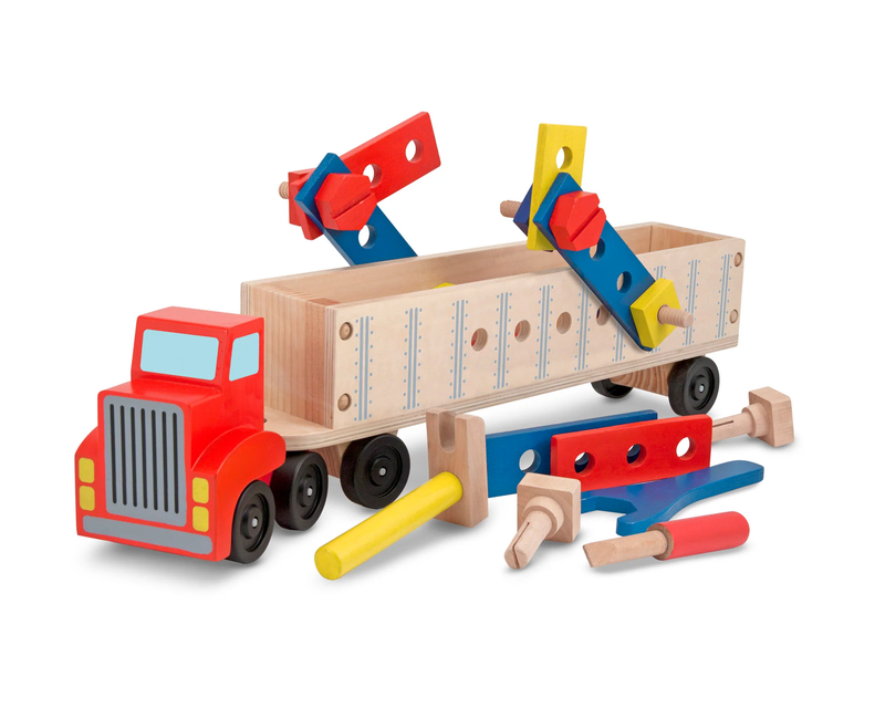 Wooden Big Rig Truck Building Set