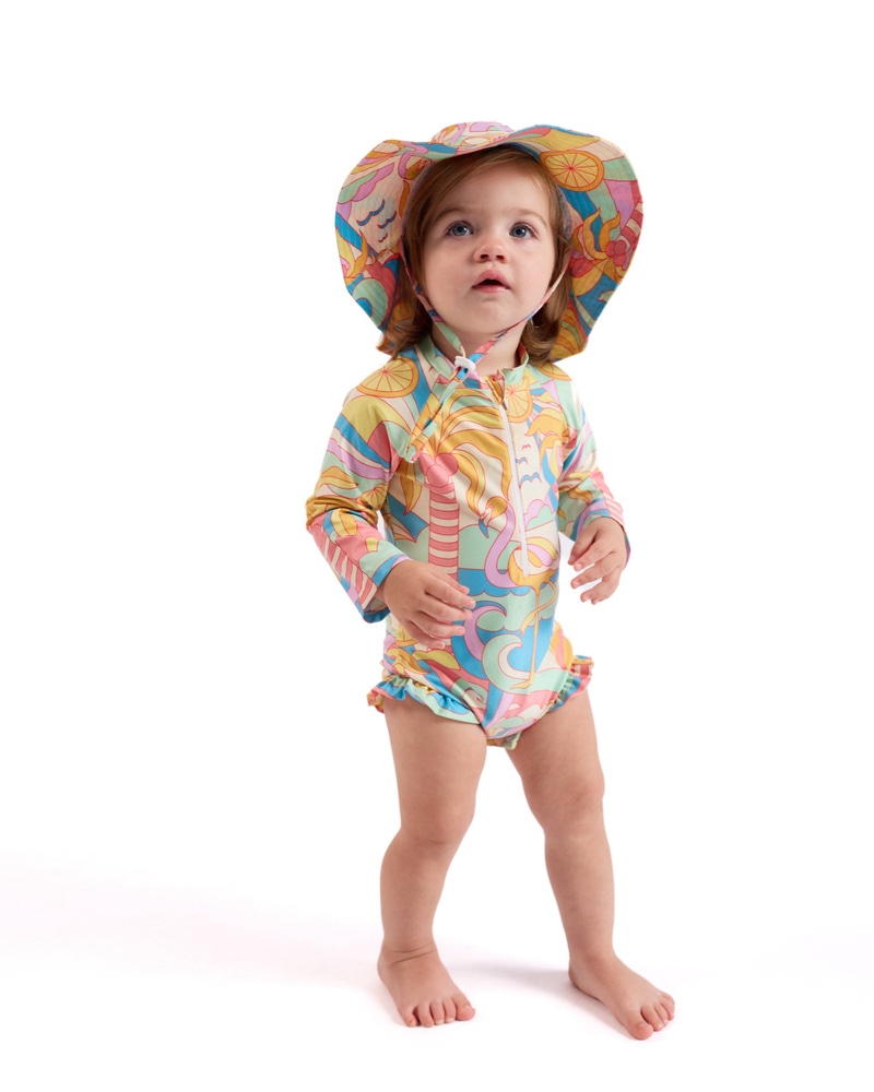 The Paradiso Girls Rash Guard One Piece with Ruffle UPF 50+
