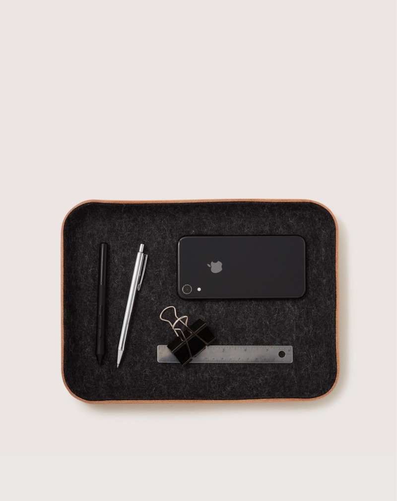 Leather & Merino Wool Large Tray