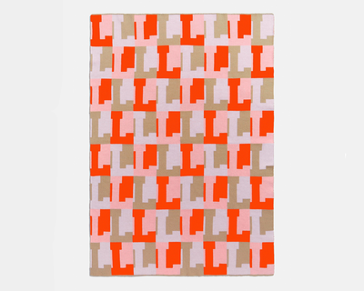 On Repeat Custom Throw Blanket, Pink & Orange