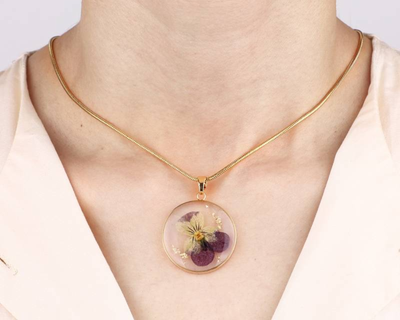 Pressed Birth Flower Necklace