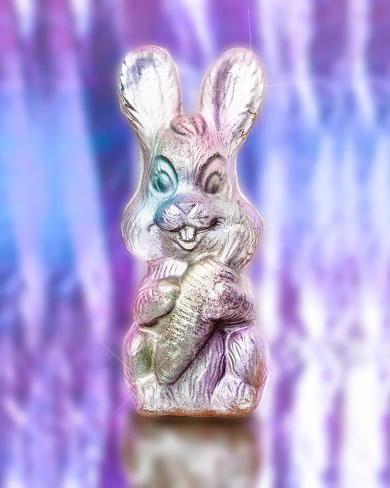 Exploding Rainbow Chocolate Easter Bunny