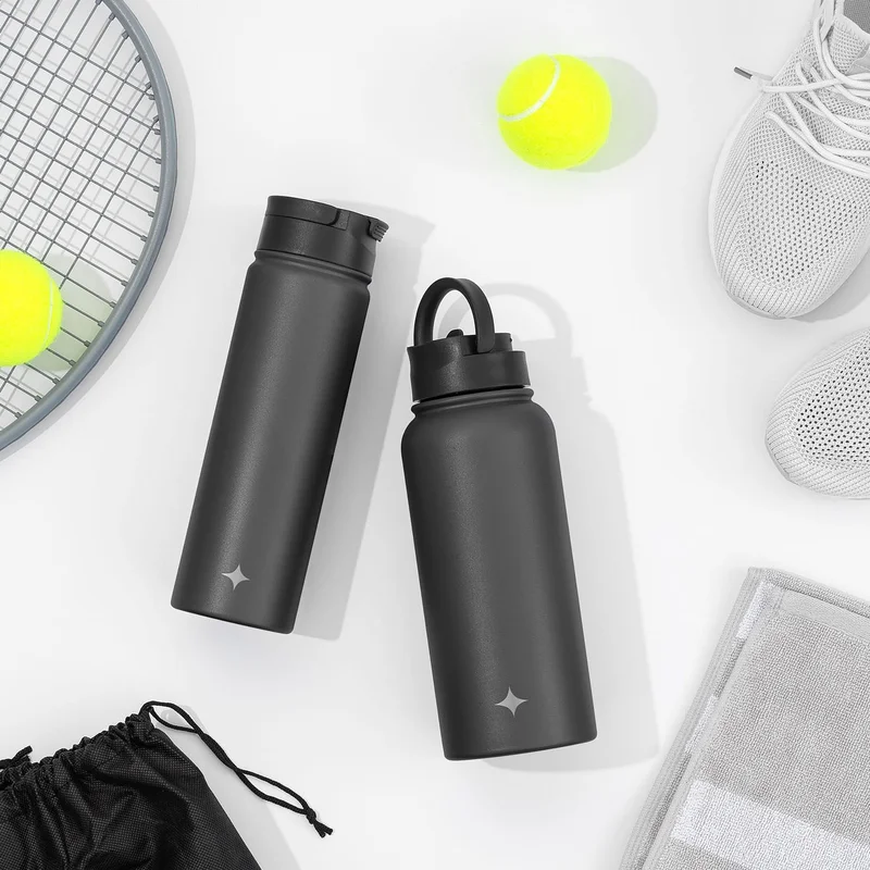 22oz Vacuum Insulated Water Bottle with Flip Lid & Sport Straw